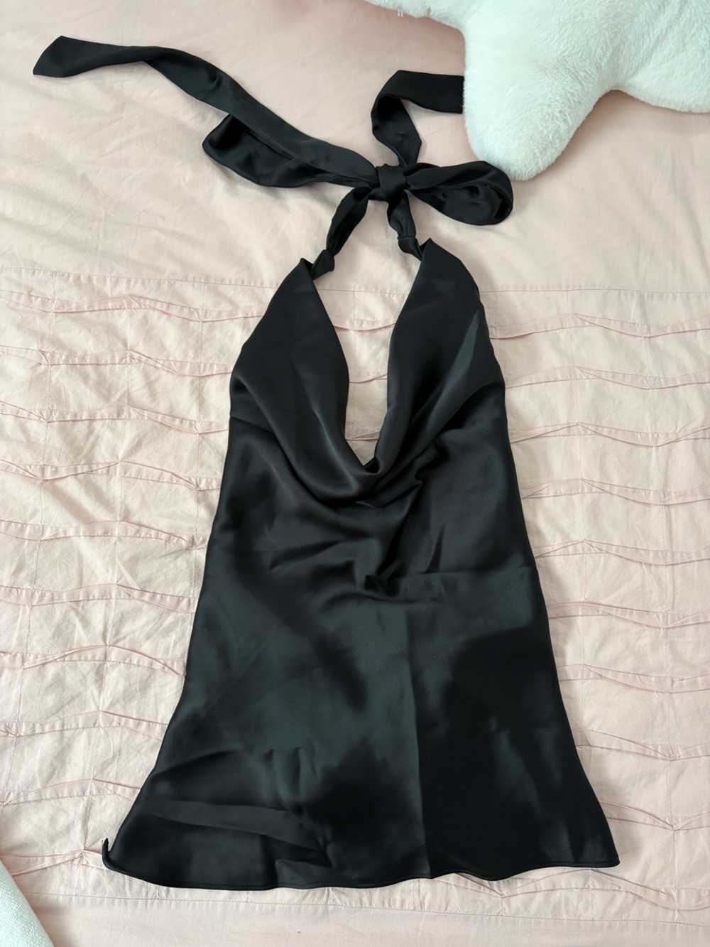 Zara Black Satin Halter top